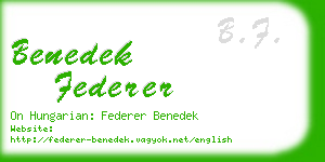 benedek federer business card